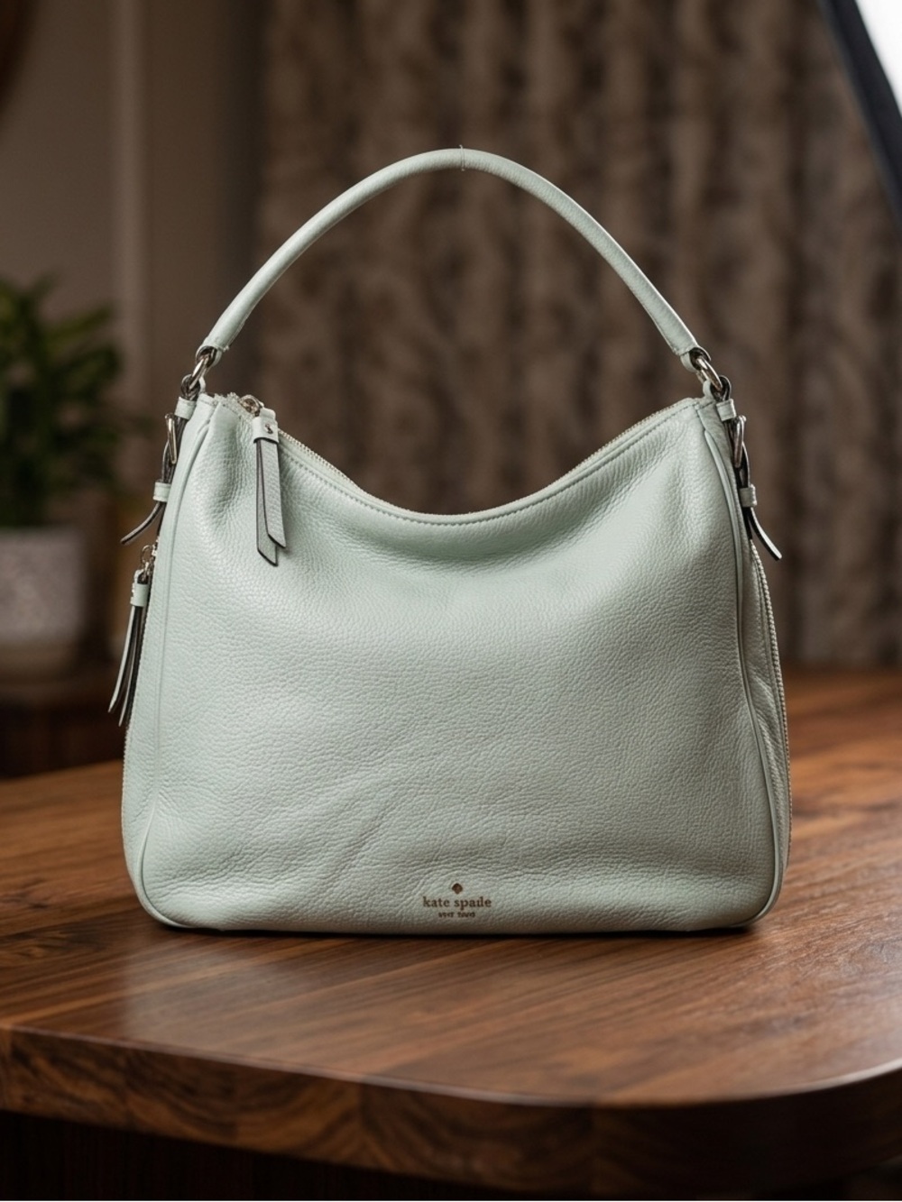 Kate Spade Cobble Hill Ella Mint Green Leather Crossbody/Shoulder Hobo Bag